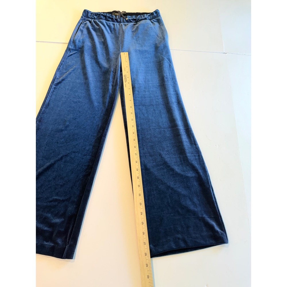 Liverpool Los Angeles Navy Blue Velvet Tracksuit Zip Hoodie Wide Leg Pants Set S - Picture 3 of 13